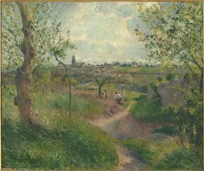 stig upp genom fälten. Côte des Groouettes. Pontoise - Camille Pissarro