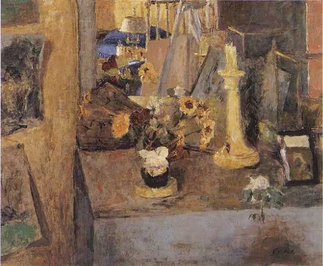 Öppen spis med ljusstake - Édouard Vuillard