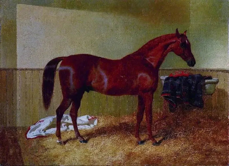 Alezanhäst i en stall - John Frederick Herring, Sr.
