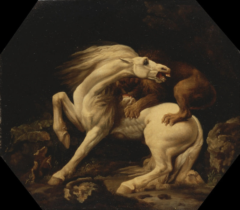 Häst attackerad av ett lejon (avsnitt C) - George Stubbs