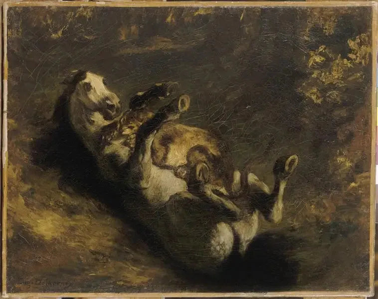 Häst attackerad av en lejoninna - Eugène Delacroix