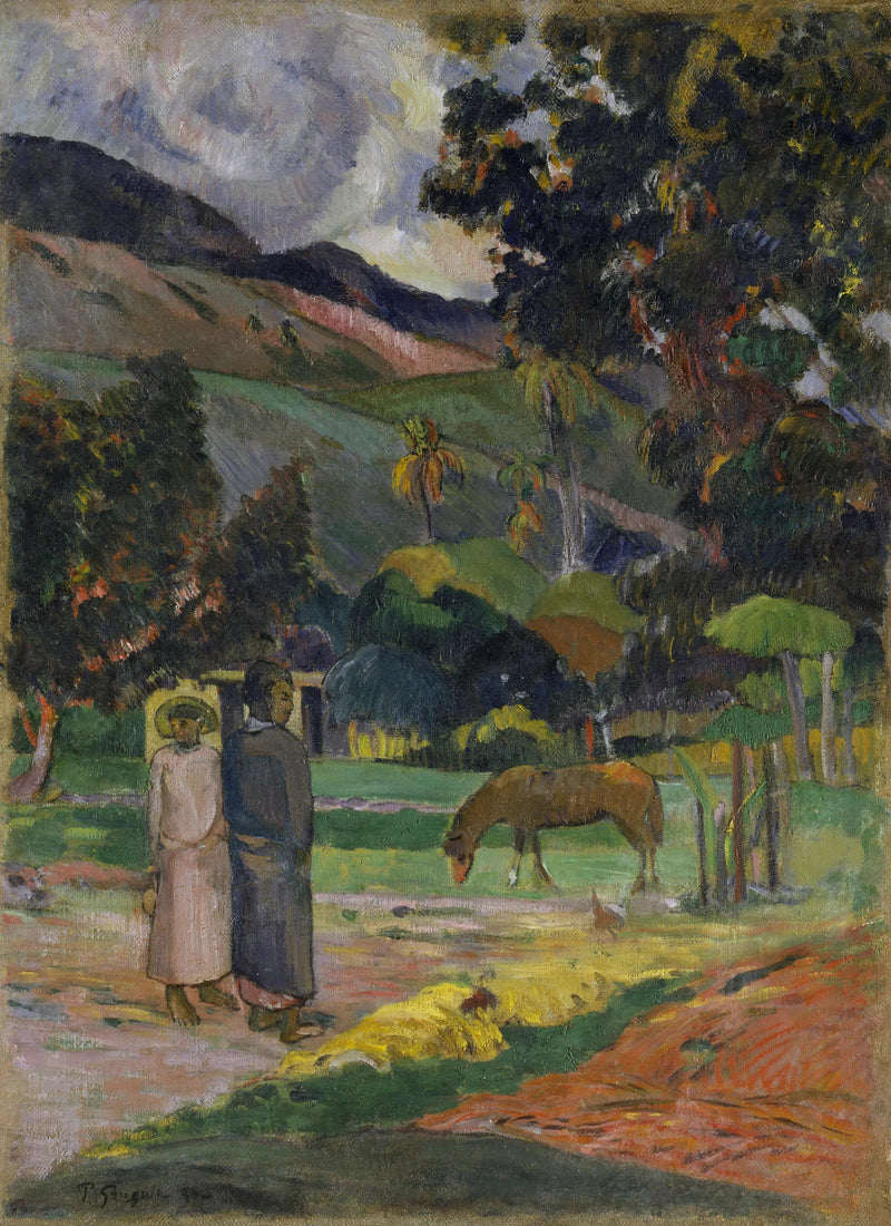 Häst på bete - Paul Gauguin