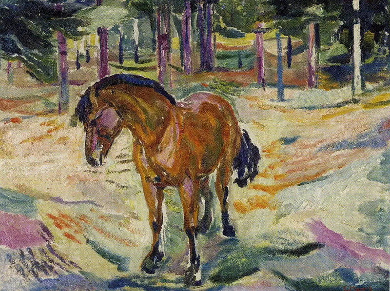 Häst i ett landskap - Edvard Munch