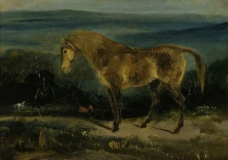 Häst i ett landskap - Eugène Delacroix
