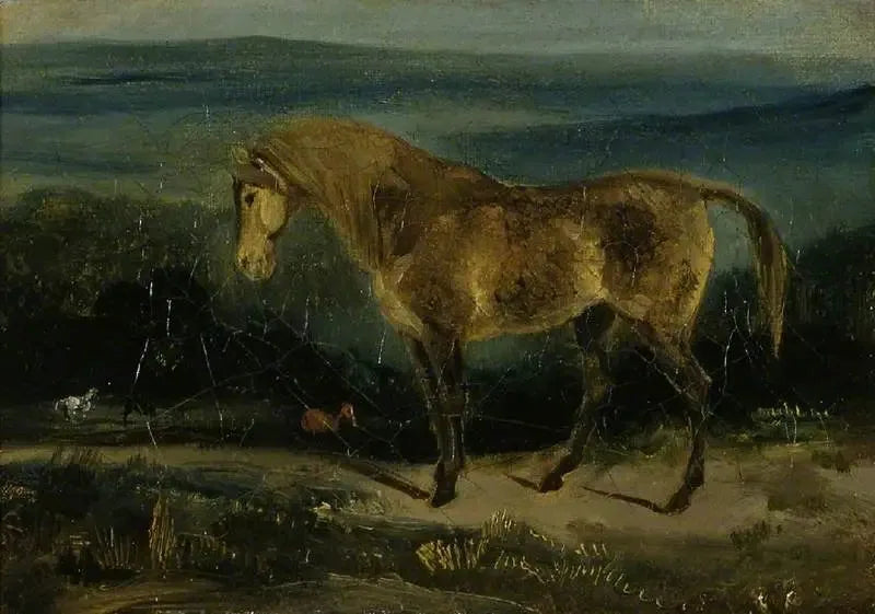 Häst i ett landskap - Eugène Delacroix