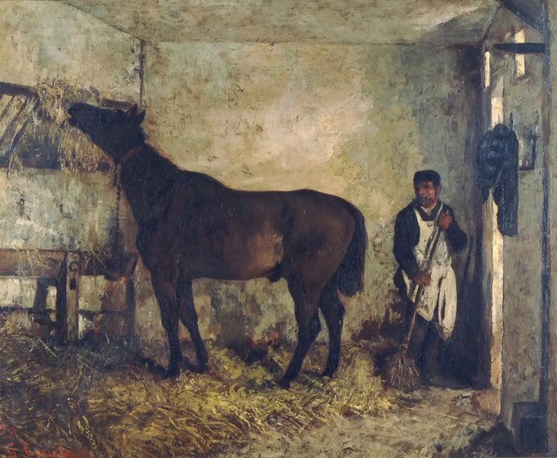 Häst i en stall - Gustave Courbet