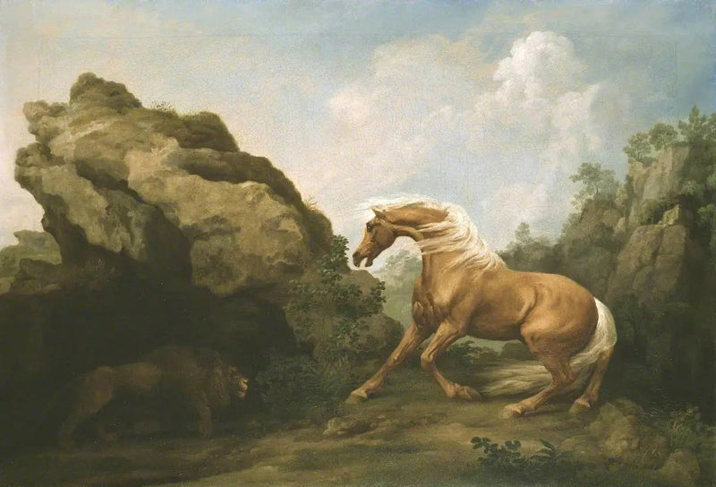 Rädd häst av en lejon - George Stubbs