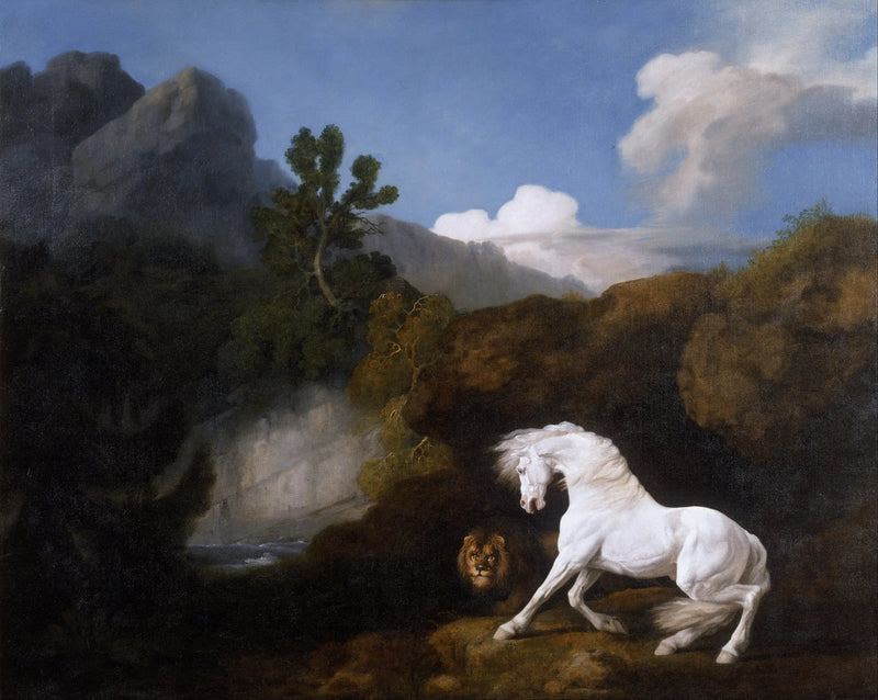 Rädd häst av en lejon - George Stubbs