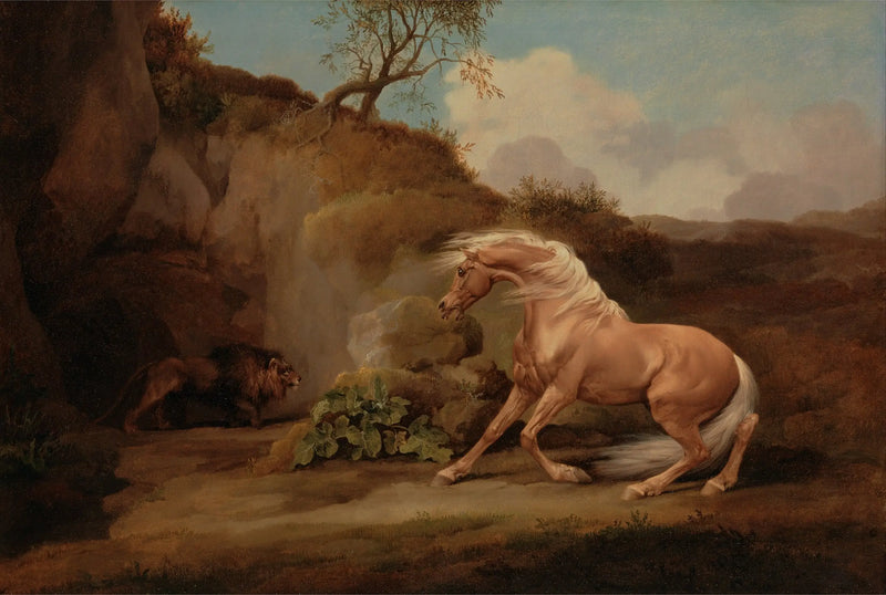 Rädd häst av en lejon - George Stubbs