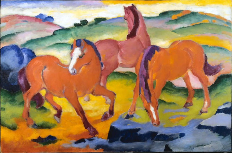 Hästar på bete IV - Franz Marc