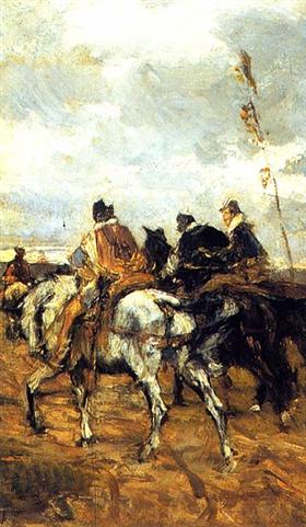 Hästar och riddare - Giovanni Boldini