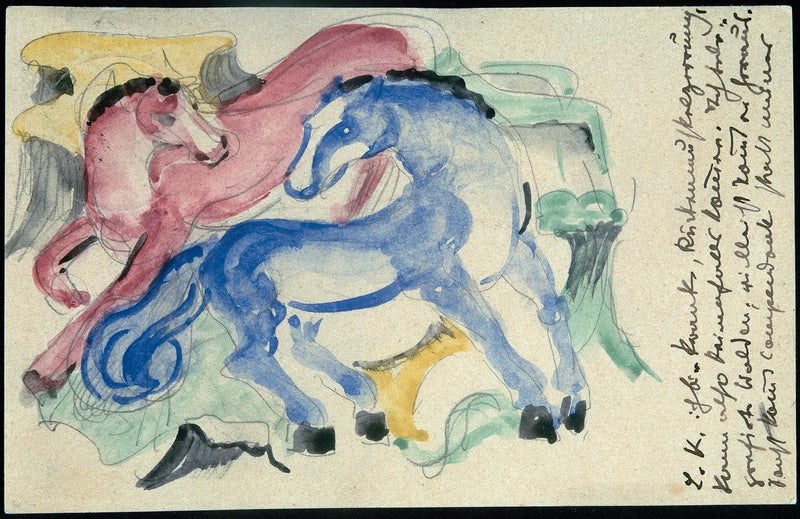 Röda och blå hästar - Franz Marc