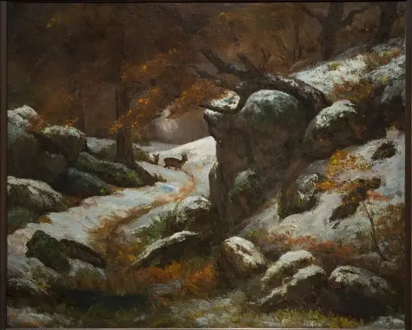 Rådjur i snön - Gustave Courbet