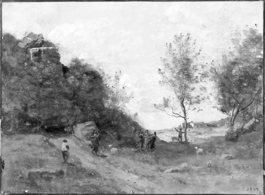Chevrier i ett landskap - Jean-Baptiste Camille Corot