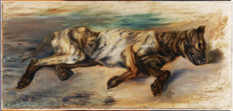 Död hund - Eugène Delacroix