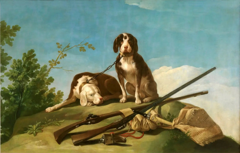Hundar och jaktverktyg - Francisco de Goya
