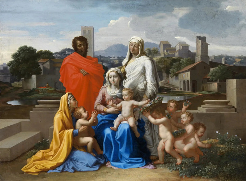 Sankt Familjs siffror i tio - Nicolas Poussin