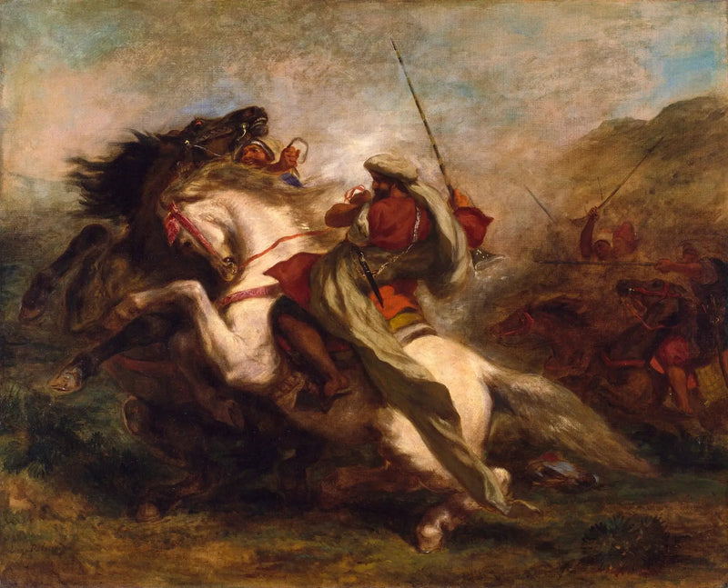 Chock av arabiska ryttare - Eugène Delacroix