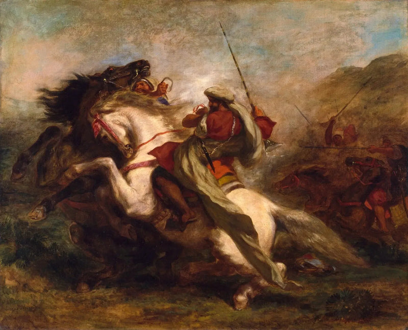 Chock av arabiska ryttare - Eugène Delacroix