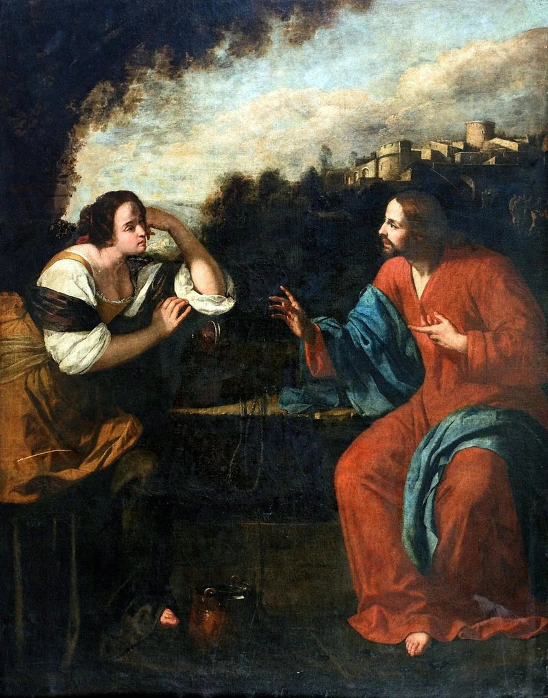 Kristus och den samaritiska kvinnan vid brunnen - Artemisia Gentileschi