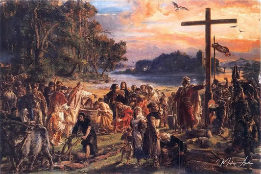 Christianization of Poland A D 965 - Jan Matejko - Reproductions de tableaux et peintures haut de gamme