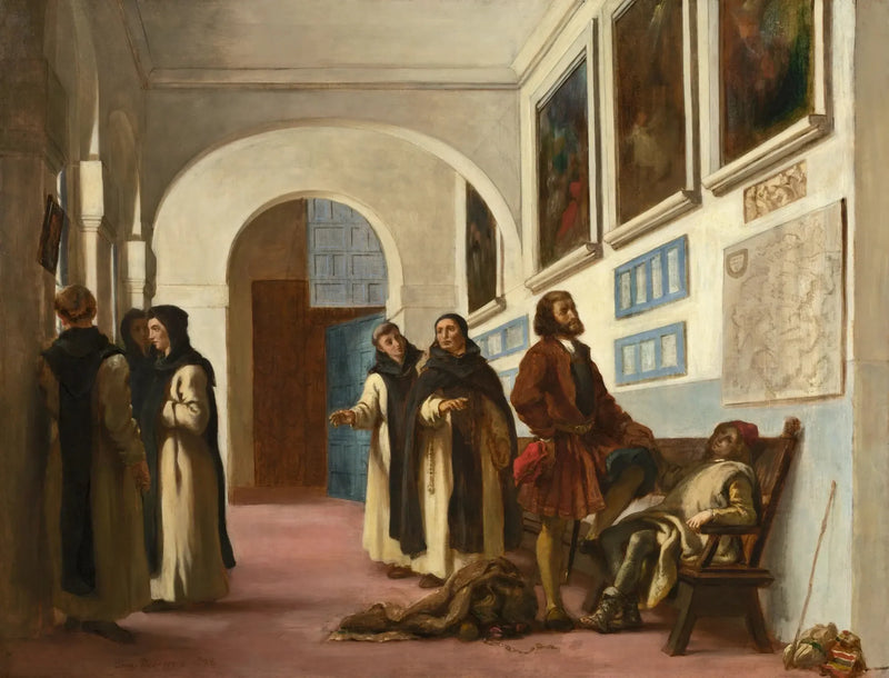 Christofer Columbus och hans son i La Rábida - Eugène Delacroix
