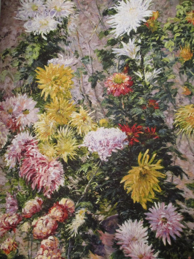 Vita och gula krysantemum. Trädgården i Petit Gennevilliers - Gustave Caillebotte