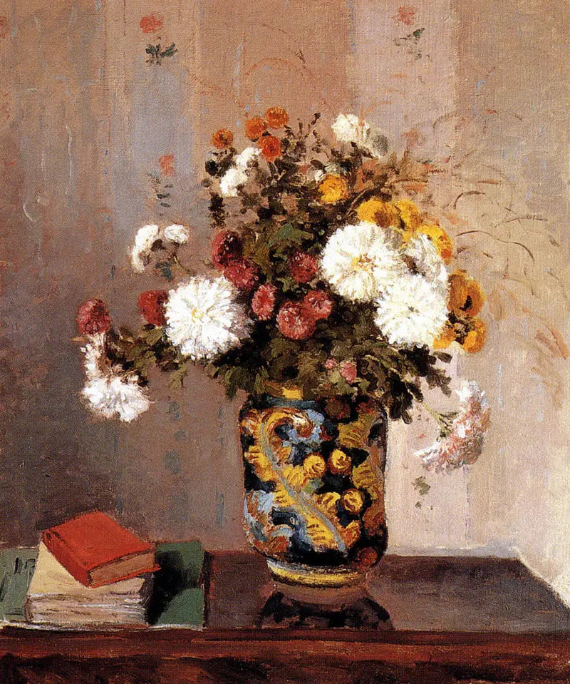 Krysantemum i en kinesisk vas - Camille Pissarro