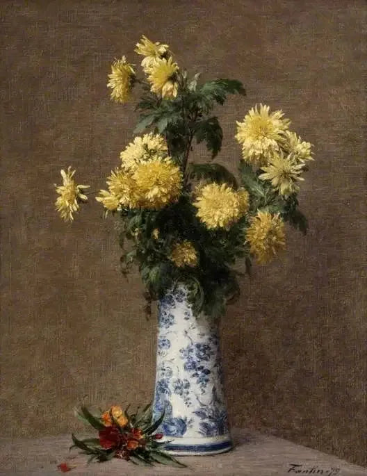 Gula krysantemum - Henri Fantin-Latour