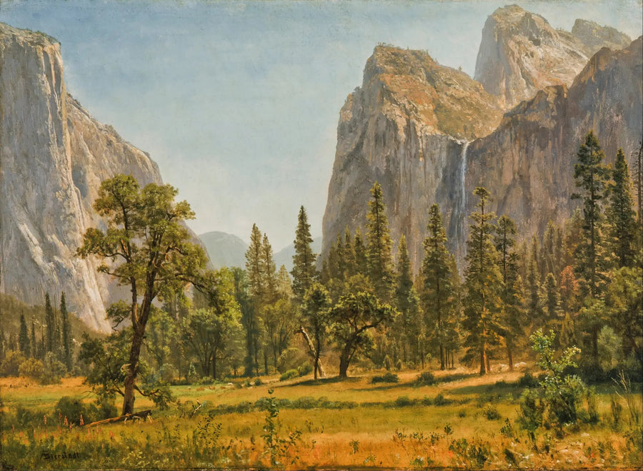 Fallet av brudens slöja i Yosemite-dalen - Albert Bierstadt