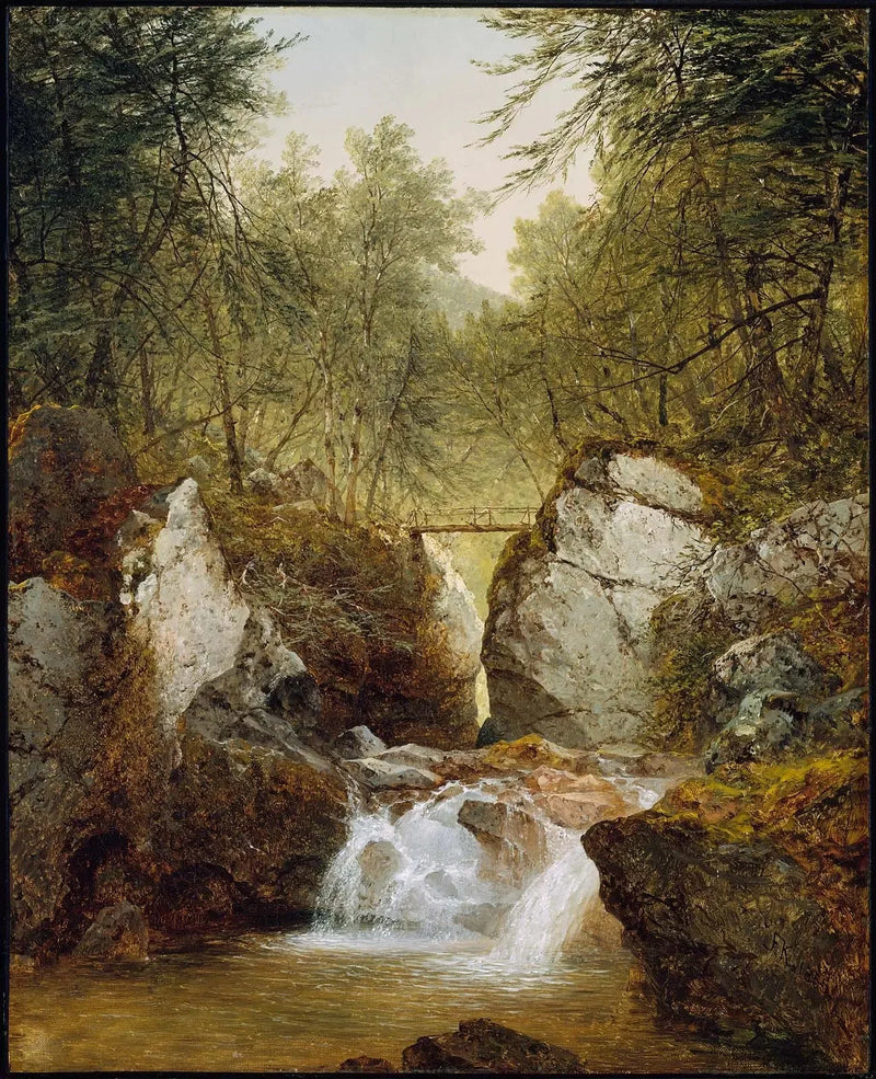 Fall av Bash-Bish, Massachusetts - John Frederick Kensett
