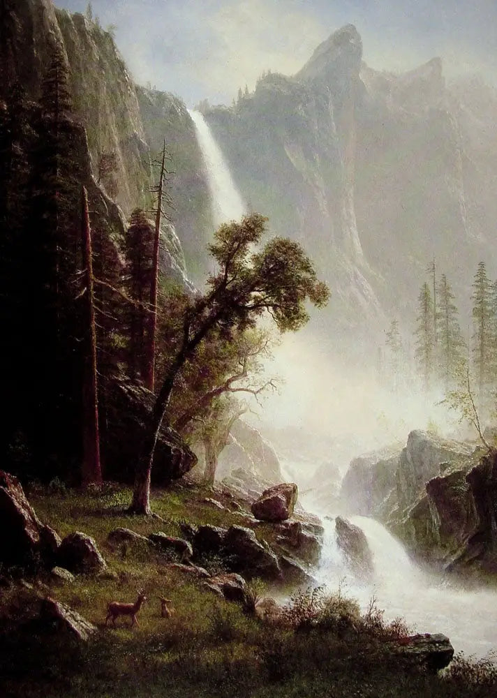 Brudkronans fall, Yosemite - Albert Bierstadt