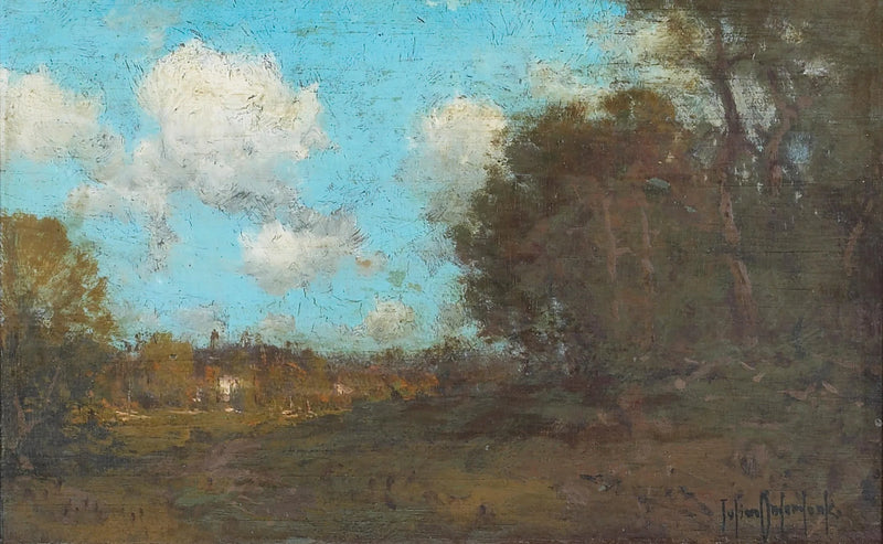 Blå himmel över ett skogigt landskap - Julian Onderdonk