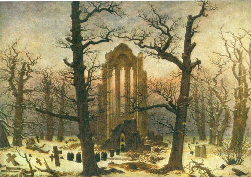 Klostergård under snö - Caspar David Friedrich