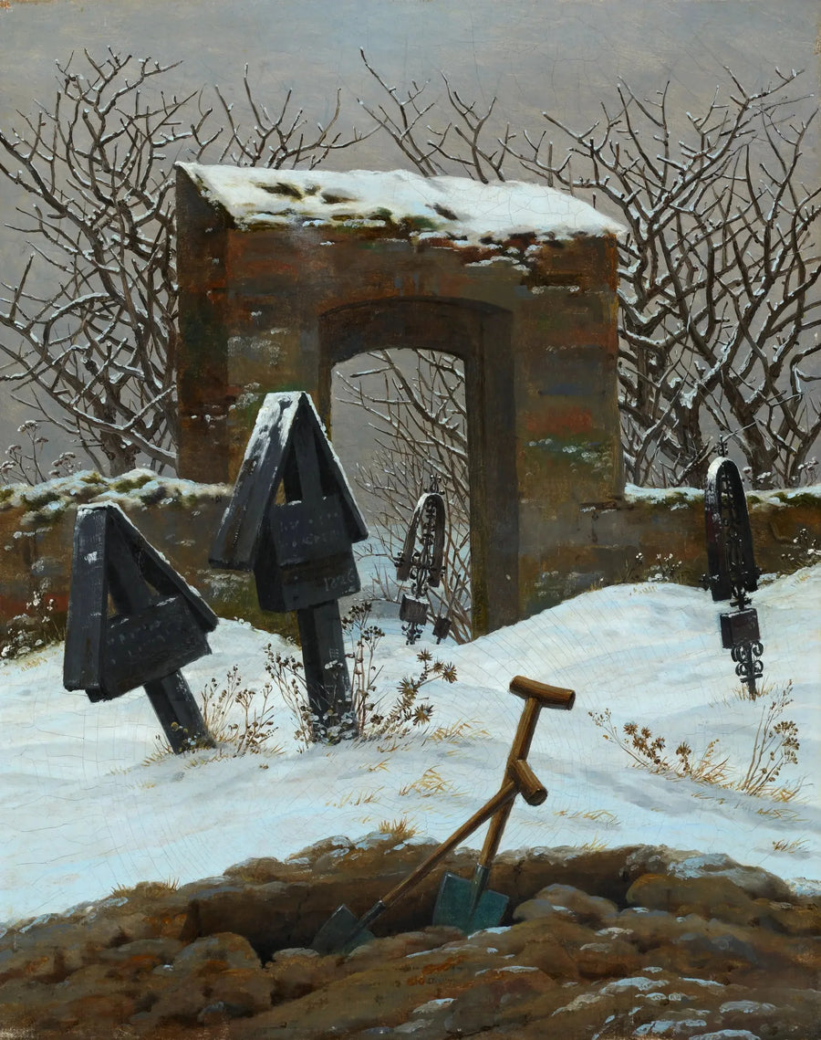 Kyrkogård under snön - Caspar David Friedrich