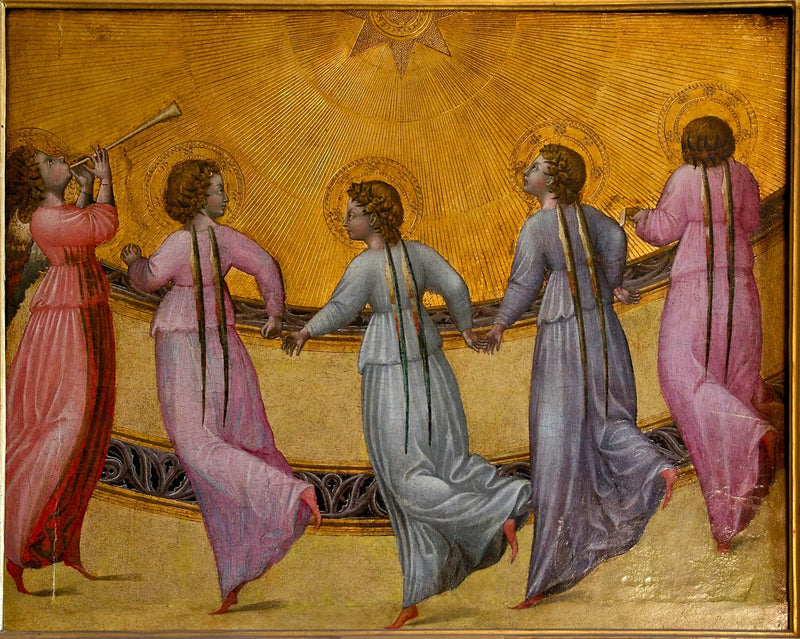 Fem dansande änglar - Giovanni di Paolo