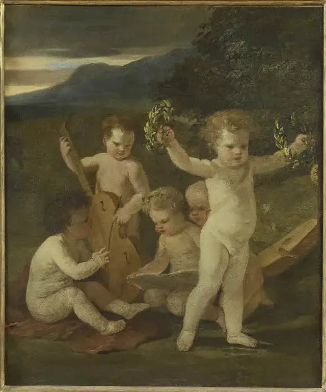 Fem musikerputti - Nicolas Poussin