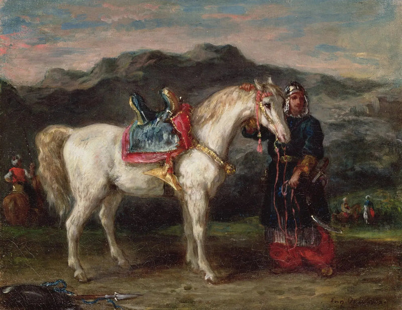 Circassier som hyr en häst av brudens son - Eugène Delacroix