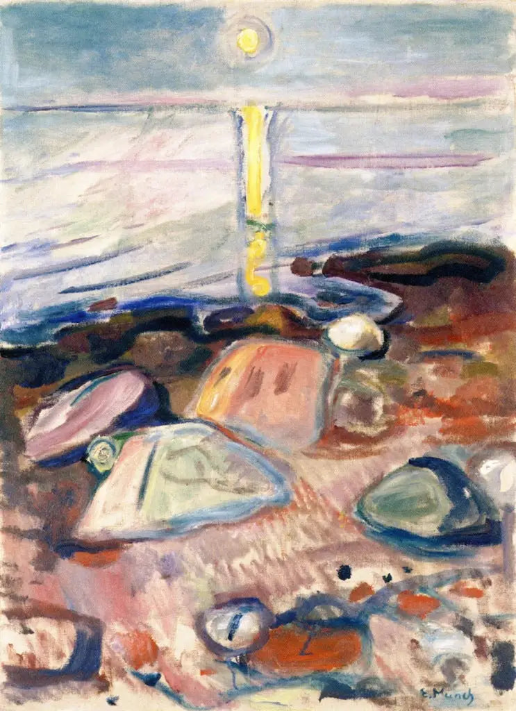 Månsken över stranden - Edvard Munch
