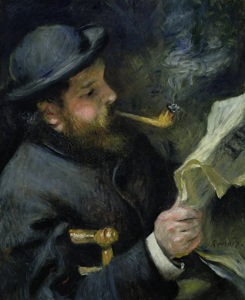 Claude Monet läser - Pierre-Auguste Renoir