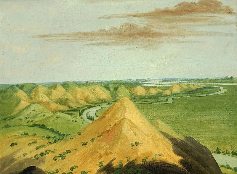 Clay Bluffs, tjugo mil ovanför Mandans - George Catlin
