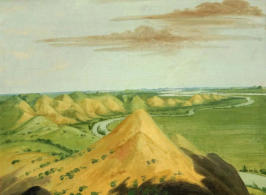 Clay Bluffs, tjugo mil ovanför Mandans - George Catlin