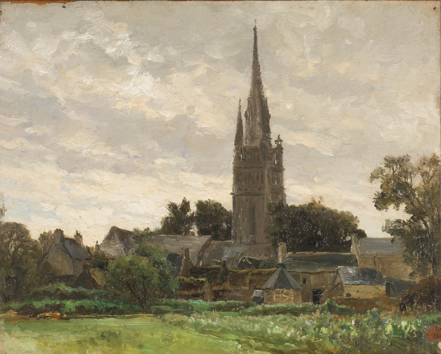 Le clocher de l'église (près de Douarnenez) - Carlos de Haes