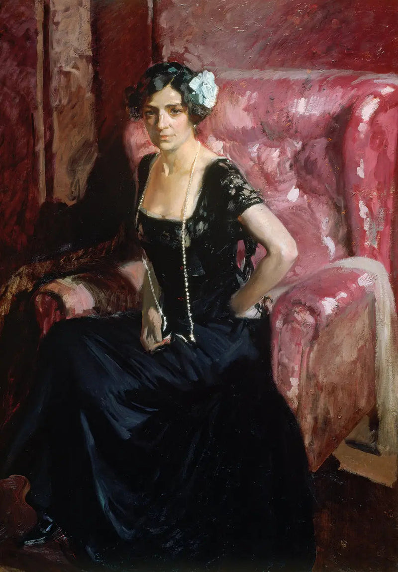 Clotilde i aftonklänning - Joaquín Sorolla