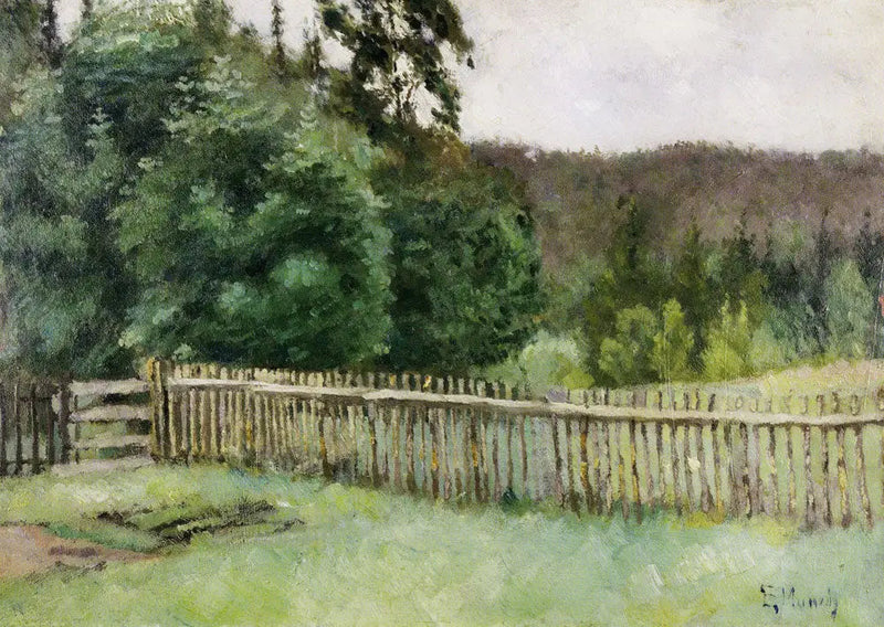 Stängsel i skogen - Edvard Munch