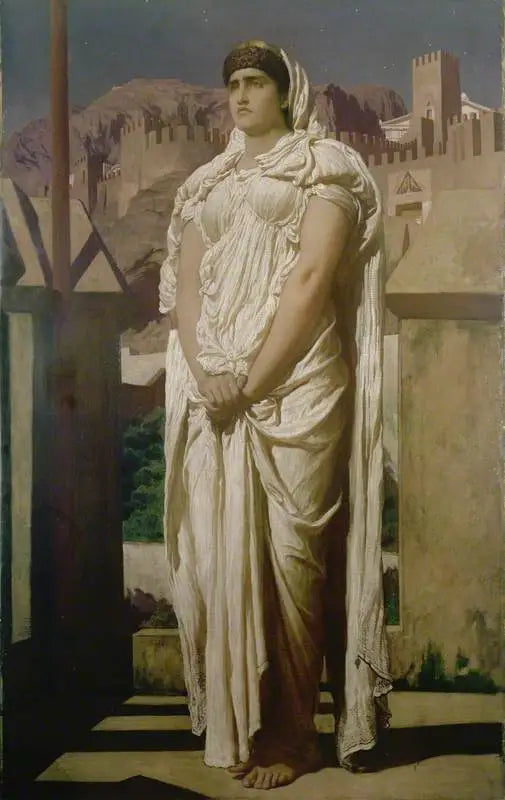 Clytemnestra, från Argos murar, spanar efter fyrljus som ska annonsera återkomsten av Agamemnon - Frederic Leighton
