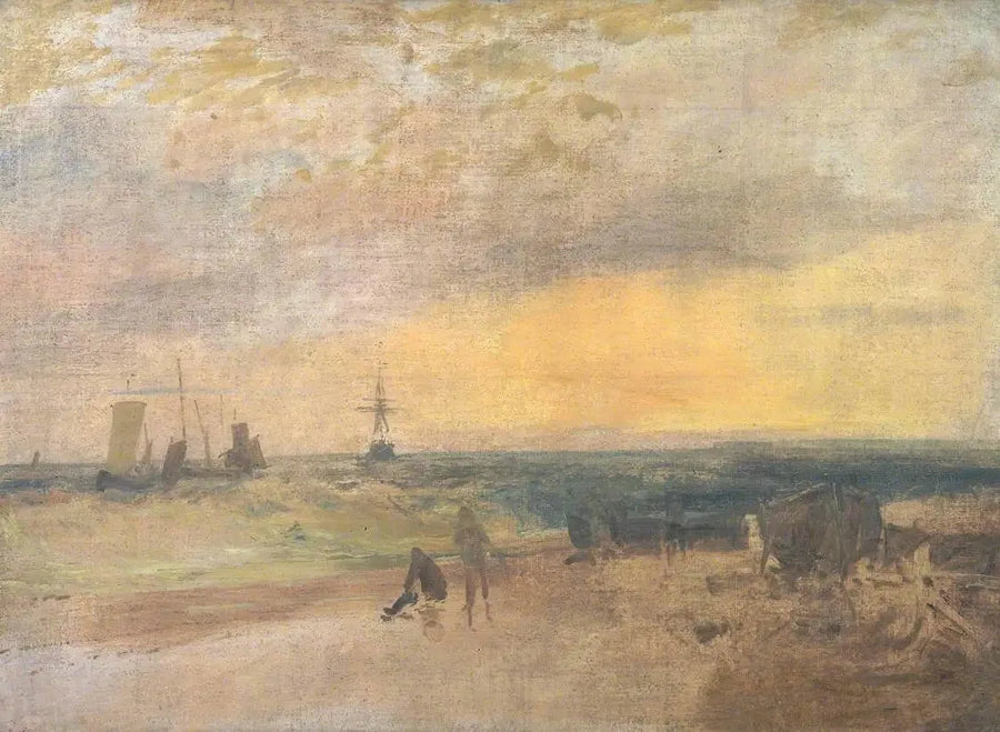 Kustscen med fiskare och båtar - J. M. W. Turner
