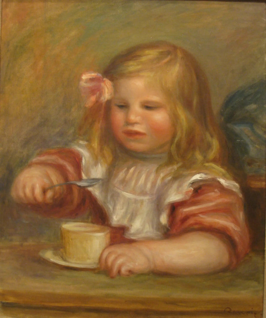 Porträtt av Coco som äter sin soppa - Pierre-Auguste Renoir