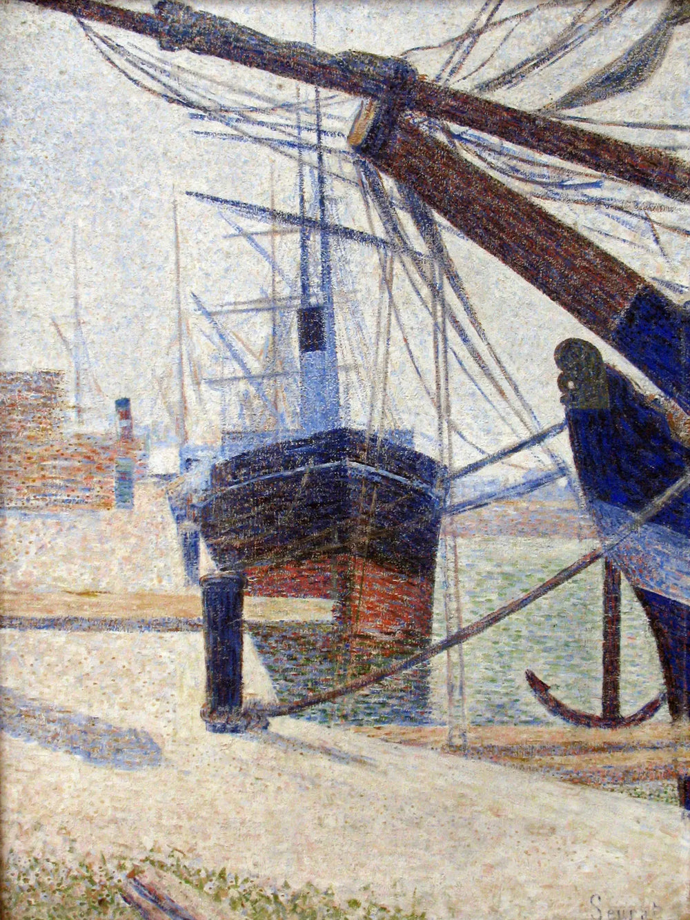 Coin d'un bassin, Honfleur - Georges Seurat image 1 reproduction artisanale de tableau