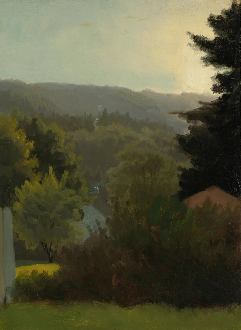 Skogsklädda kullar - Albert Bierstadt